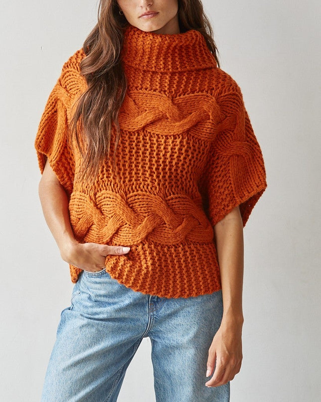 Burnt Orange Aris Turtleneck Sweater