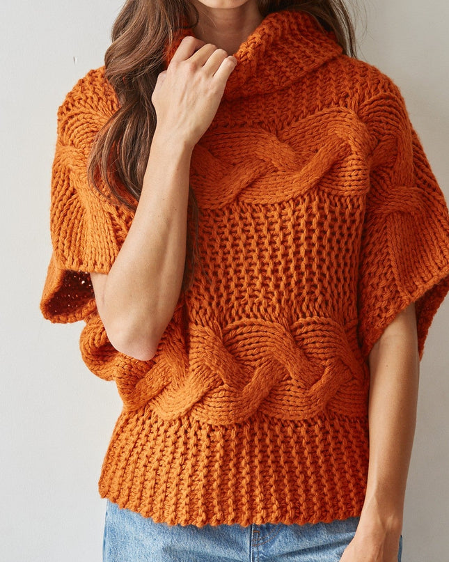 Burnt Orange Aris Turtleneck Sweater
