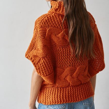 Burnt Orange Aris Turtleneck Sweater