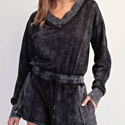 Ash Black Casual Romper