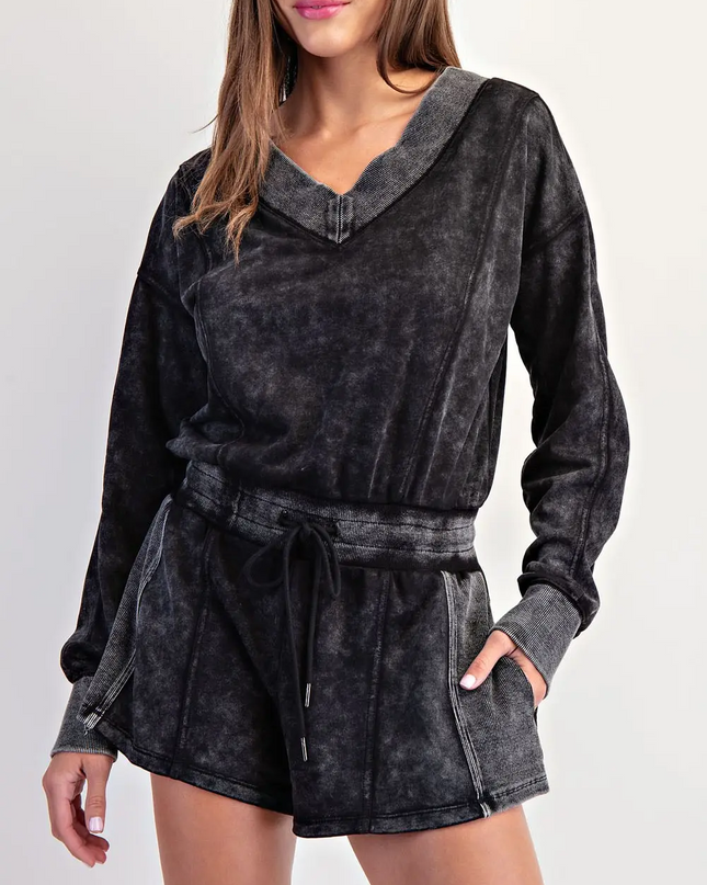 Ash Black Casual Romper