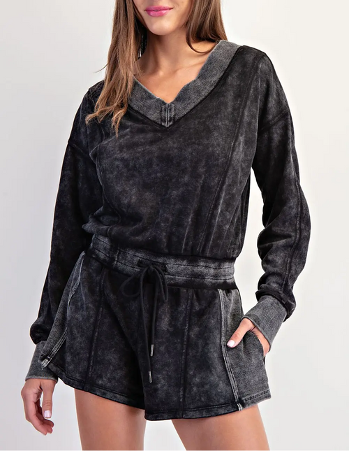 Ash Black Casual Romper