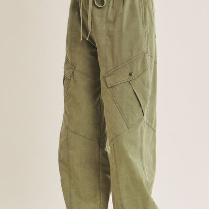 Ash Olive Relaxed Utility Cargo Joggers - Shop Simply Apparel