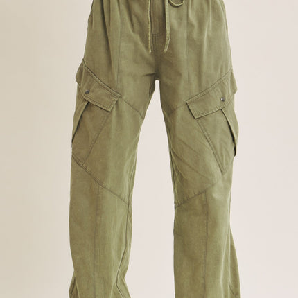 Ash Olive Relaxed Utility Cargo Joggers - Shop Simply Apparel