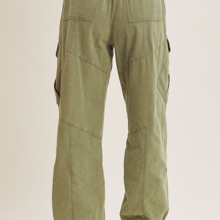 Ash Olive Relaxed Utility Cargo Joggers - Shop Simply Apparel
