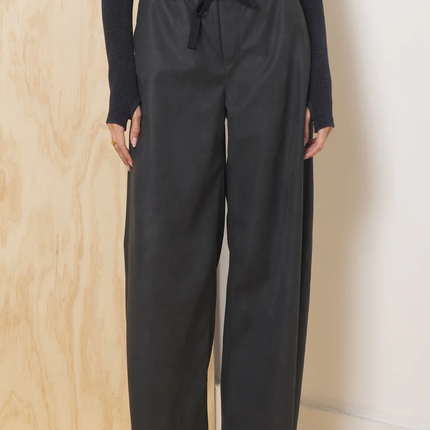 Brown Faux Leather Wide Leg Pant - Shop Simply Apparel