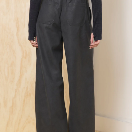 Brown Faux Leather Wide Leg Pant - Shop Simply Apparel