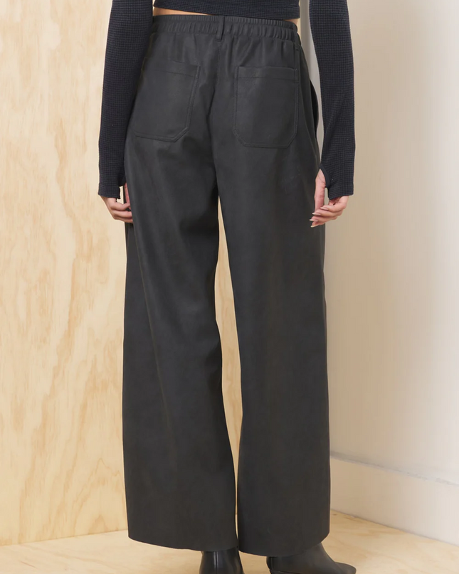 Brown Faux Leather Wide Leg Pant - Shop Simply Apparel