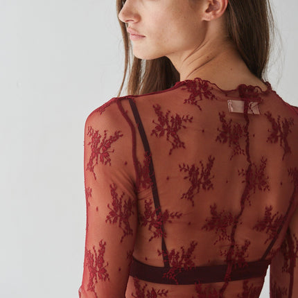 Wine Lace Top