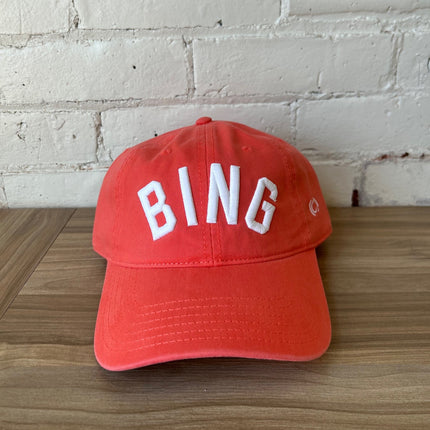 BING Coral Hat w/White Curved Embroidery - Shop Simply Apparel
