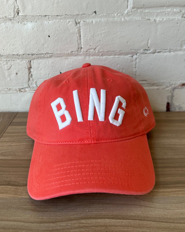 BING Coral Hat w/White Curved Embroidery - Shop Simply Apparel