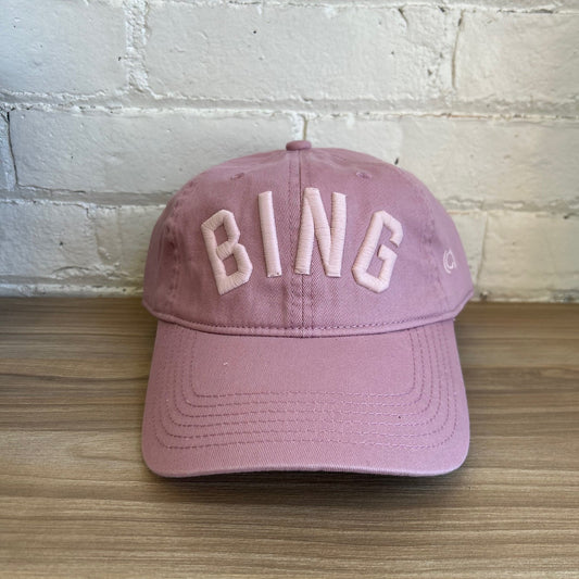 BING Dusty Rose Hat w/Rose Curved Embroidery