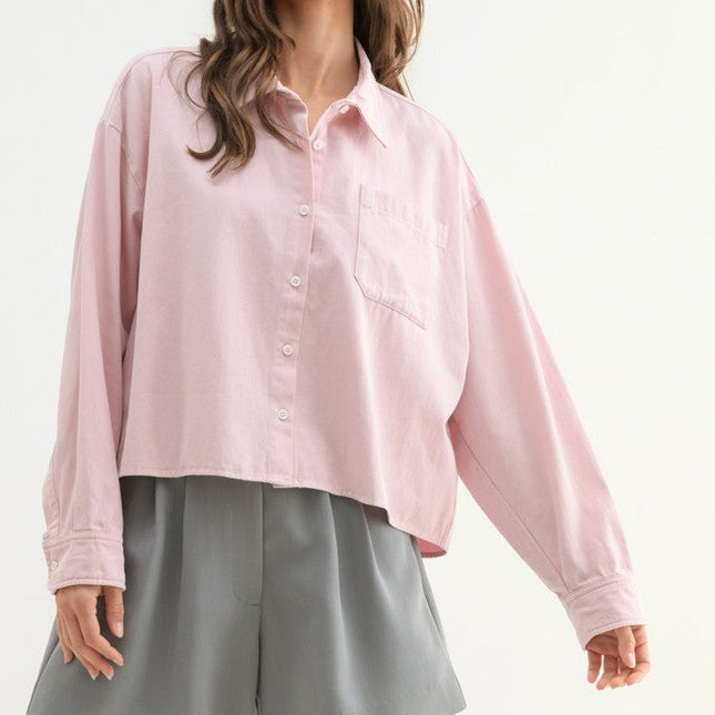 Ballet Pink Box Button Up Shirt - Shop Simply Apparel
