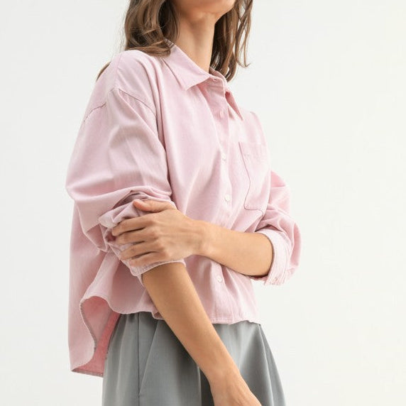 Ballet Pink Box Button Up Shirt - Shop Simply Apparel