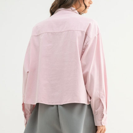 Ballet Pink Box Button Up Shirt - Shop Simply Apparel
