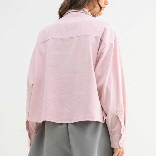 Ballet Pink Box Button Up Shirt - Shop Simply Apparel