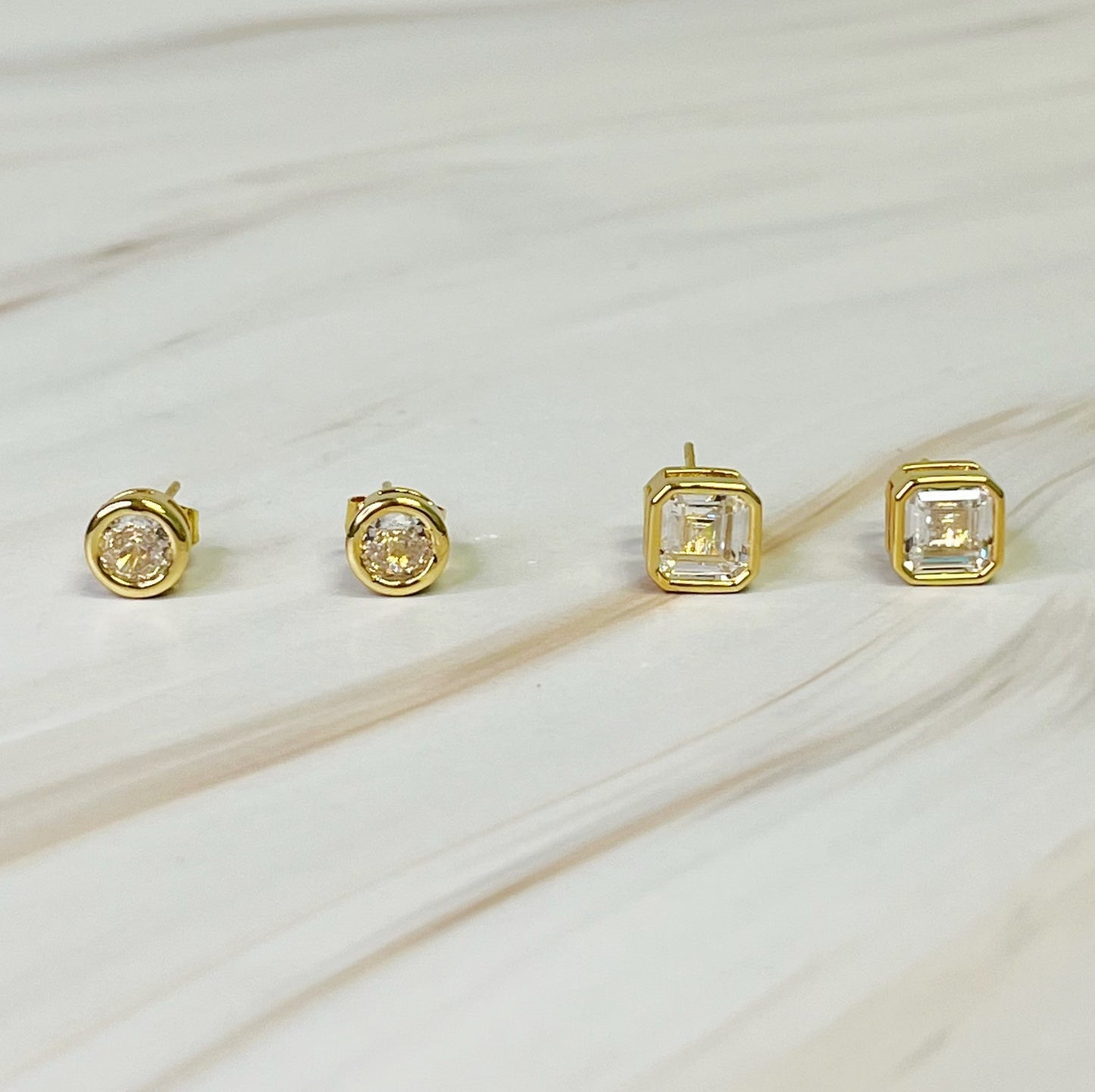 Bella Bezel Stud Earrings