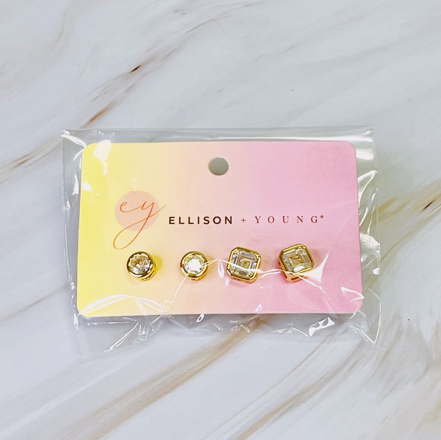 Bella Bezel Stud Earrings