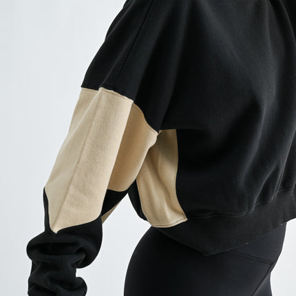 Black Bone Color Block Sweatshirt