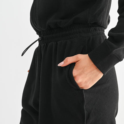 Black Long Sleeve Mock Neck Romper