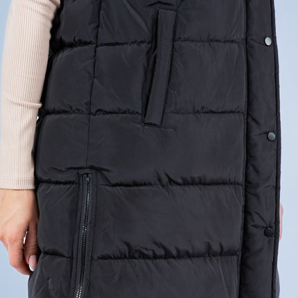 Black Puffer Long Vest - Shop Simply Apparel