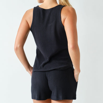 Black Softcore Ribbed Lounge Tank Top - Shop Simply Apparel