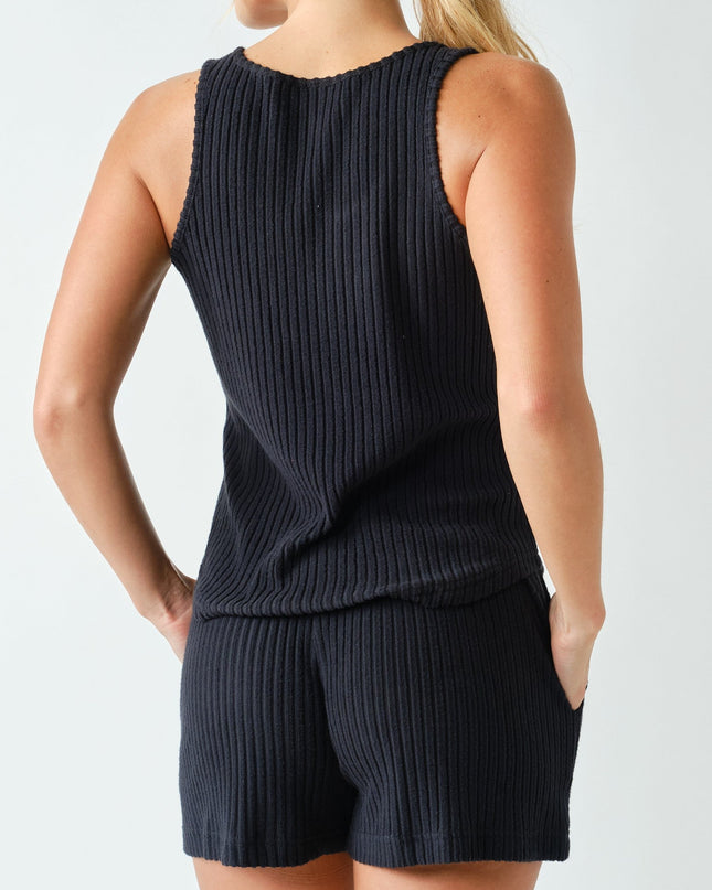 Black Softcore Ribbed Lounge Tank Top - Shop Simply Apparel