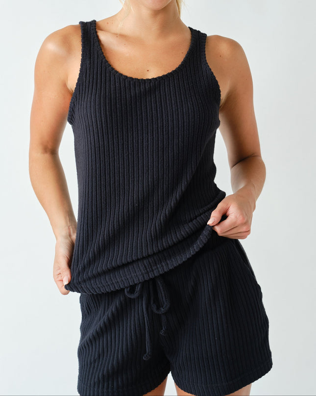 Black soft summer vacation lounge set