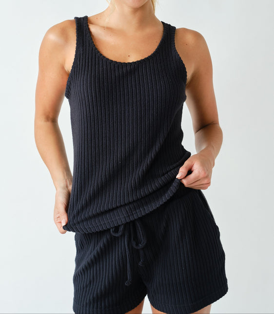 Black soft summer vacation lounge set