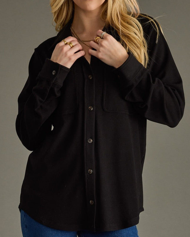 Black Super Soft Button Up