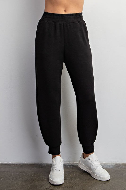 Easy Pull On Black Jogger Pants