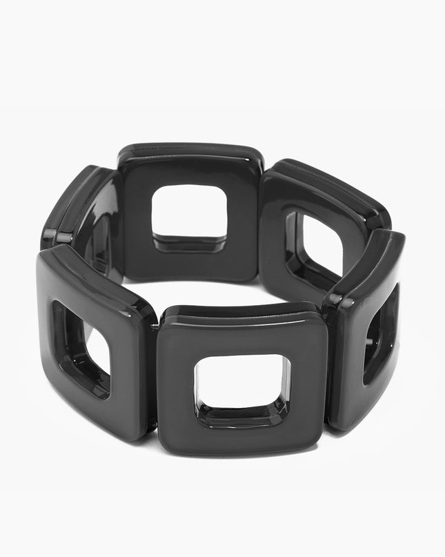 Black Resin Block Bracelet - Shop Simply Apparel