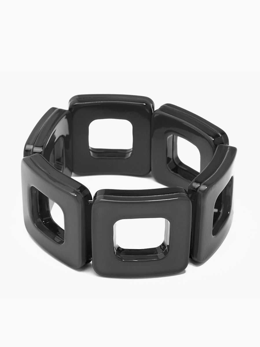 Black Resin Block Bracelet