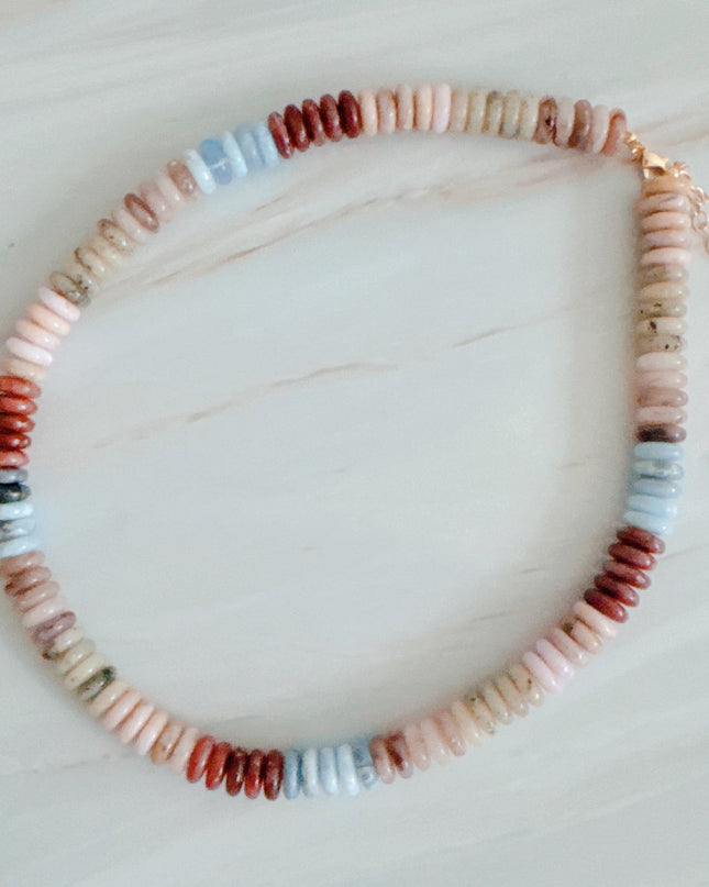 Blush & Earthy Canyon Beaded Necklace