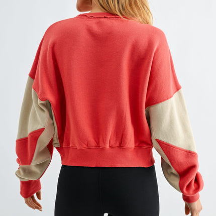 Blushed Brick Color Block Sweatshirt