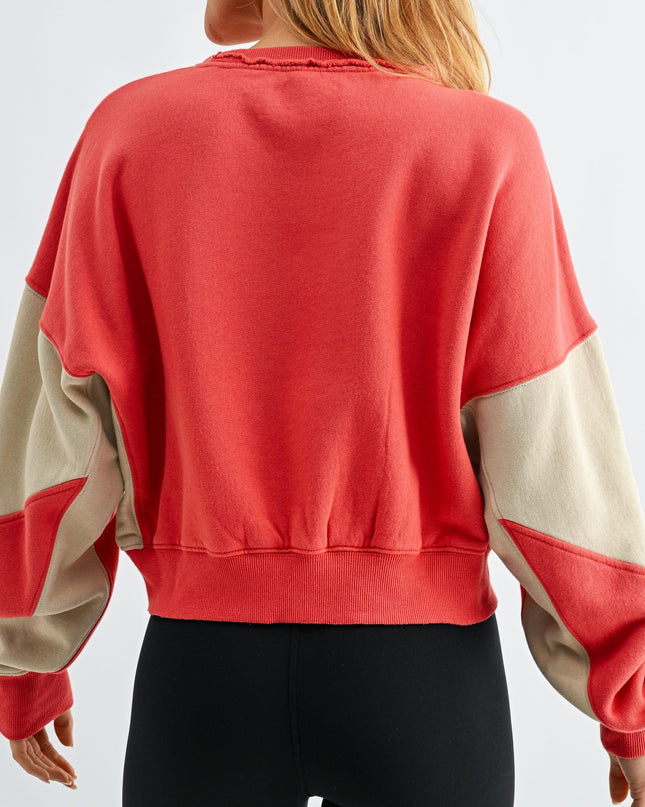 Blushed Brick Color Block Sweatshirt