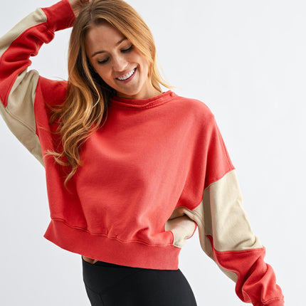 Blushed Brick Color Block Sweatshirt