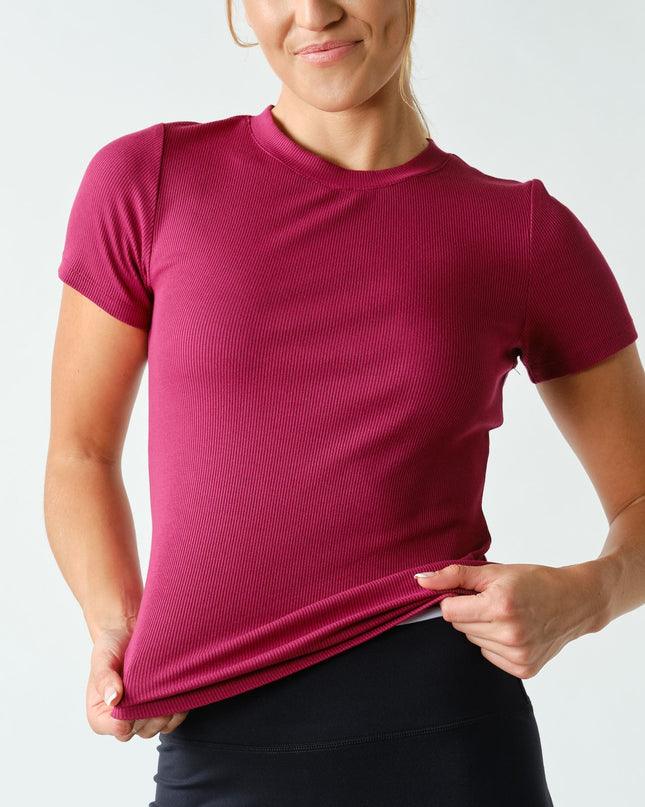 Berry Ribbed Tee