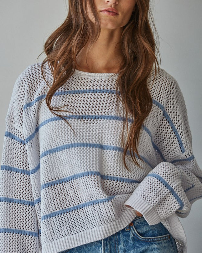 Light weight spring stripe sweater top