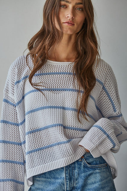 Light weight spring stripe sweater top