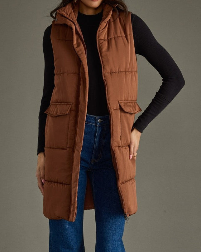 Brown Long Vest