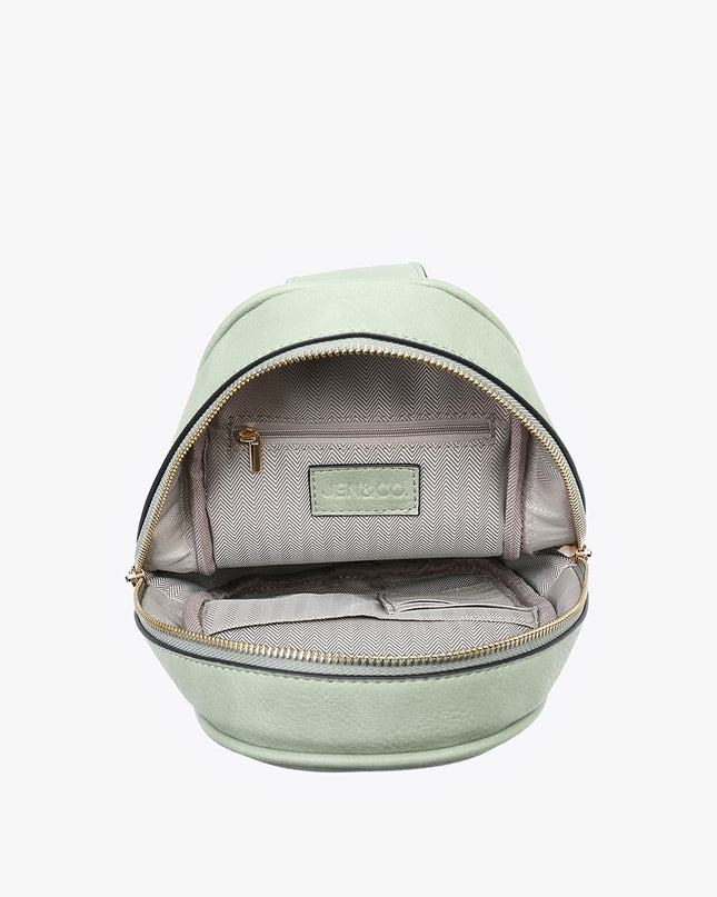 Teal Sling Bag w/Double Zip and Removable Strap