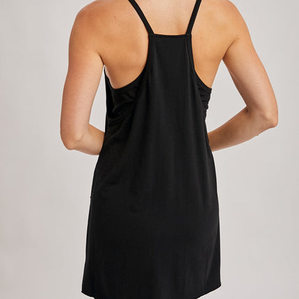 Black Built-in Shorts Knit Romper