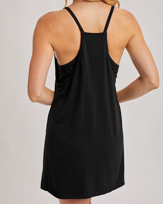 Black Built-in Shorts Knit Romper
