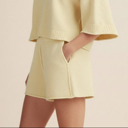 Butter Lemon Soft Knit Shorts