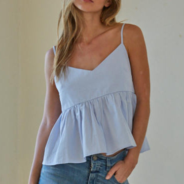 By Together Kayley Light Blue Babydoll Cami Top