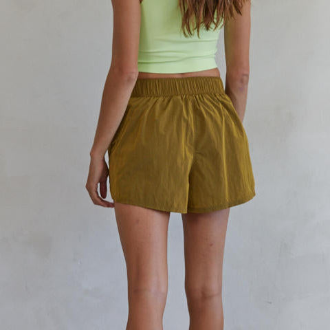Olive My Pace Nylon Short - Shop Simply Apparel