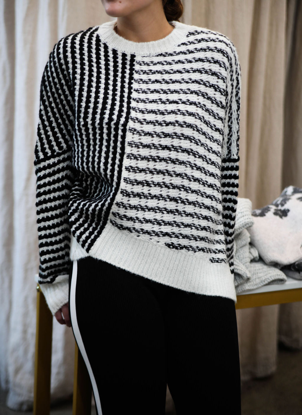 Elan Asymmetrical Stripe Sweater