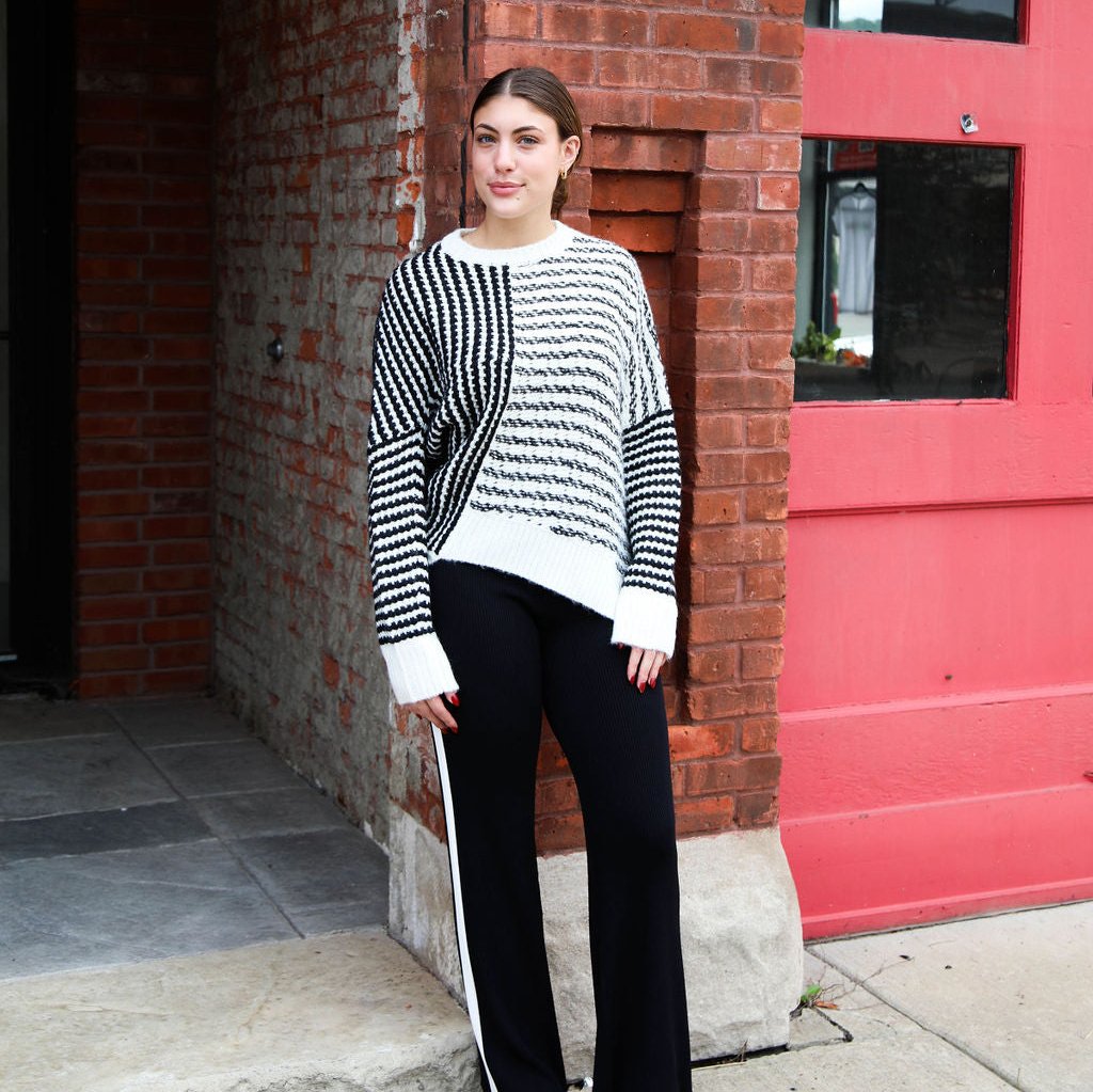 Elan Asymmetrical Stripe Sweater