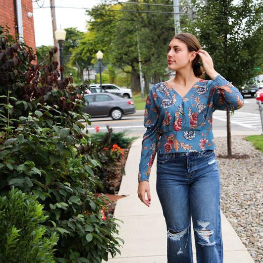 Steve Madden Saige Floral Peplum Top